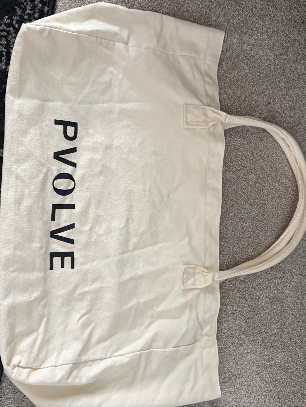 PVOLVE Cream Canvas Tote Bag